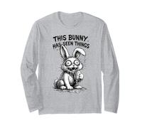 Unhinged Bunny Has Seen Things Easter Rabbit Long Sleeve T-Shirt