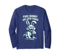 Unhinged Bunny Has Seen Things Easter Rabbit Long Sleeve T-Shirt