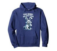 Unhinged Bunny Has Seen Things Easter Rabbit Pullover Hoodie