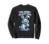Unhinged Bunny Has Seen Things Easter Rabbit Sweatshirt