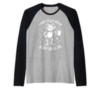 Unhinged Frog Coffee Humor Funny Say Weird Stuff Quote Raglan Baseball Tee