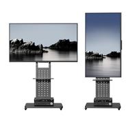 UNHO Floor TV Stand on Wheels, Rotating Vertical Floor TV Mount Stand for 32-65 Inch Screens Max Load 50KG Height Adjustable 130-160cm VESA Max 600x400mm for Living Room Bedroom