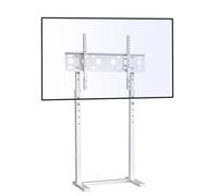 UNHO Floor TV Stand White, Slim TV Stand Height Adjustable TV Bracket Stand Universal TV Mount for 32”-65” Flat Panel LED LCD Screens Max VESA 600x400 up to Loading Weight 40KG