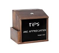 unho Wooden Suggestion Box Lockable: Wall Mounted Ballot with Pocket Drop Multi-Purpose Donation for Mount and Tabletop Use Voting Blackboard 21x16.5x20cm XL (JJ-ZG716) Dark Brown