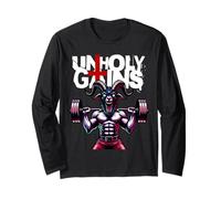 Unholy Gains Satanic Workout Devil Worship Goat Deadlift Gym Long Sleeve T-Shirt