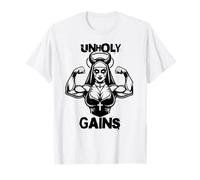 Unholy Gains Satanic Workout Devil Worship Nun T-Shirt