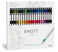 uni-ball 151742 - Emott Fineliner Set, 40 drawing pens 0.4 mm, pigmented ink, pen set in a stylish design