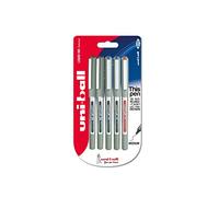 uni-ball 153486335 UB-157 Eye Fine Rollerball Pens, Black/Blue/Red Uni Super Ink, .7mm Nib, Pack of 5