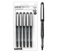 Uni-Ball 1734927 Vision Needle Rollerball Pens, Micro Point 0.5Mm, 5 Count, Black
