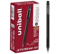 uni-ball Ball Point Pens Jetstream 101 (1768011) - Bold Point, Black Ink, 12-Count