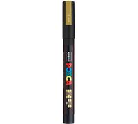 Uni Posca PC-3M Paint Art Marker Pens - Gold + Silver - Wallet of 6