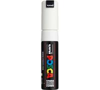 Uni-Ball 182601 - POSCA marker met brede wigvormige punt, PC-8K, wit, 1 stuk