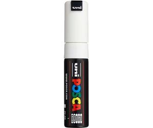 Uni-Ball 182601 - POSCA marker met brede wigvormige punt, PC-8K, wit, 1 stuk