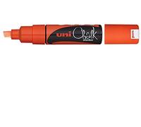 Uni-Ball 186415 - Raam- en krijtmarker met spievormige punt 8 mm, fluorescerend oranje, 1 stuk