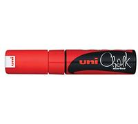 Uni-Ball 186421 - Raam- en krijtmarker UNI CHALK PWE-8K, 8 mm, spievormige punt, rood