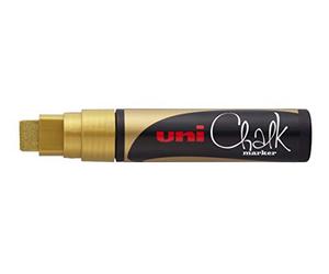 uni-ball 186610 Window and Chalk Marker UNI CHALK PWE-17K 15 mm with Wide Chisel Tip Gold