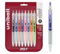 uni-ball 207 Retractable Gel Pens Medium Point, 0.7mm, Assorted, 8 Pack