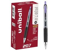 uni-ball 207 Retractable Gel Pens, Medium Point (0.7mm), Purple, 12 Count