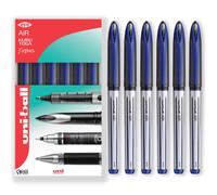 uni-ball AIR - 0.7mm Medium Rollerball - UBA-188-L - In Gift Box Packaging (Pack of 6, Blue)