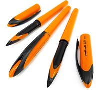 uni-ball AIR Micro - 0.5mm Fine Rollerball - Blue Ink - Orange Barrel - Pack of 3