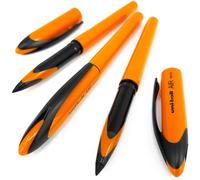 uni-ball AIR Micro - 0.5mm Fine Rollerball - Blue Ink - Orange Barrel - Pack of 3