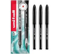 uni-ball AIR Micro - 0.5mm Fine Rollerball - UBA-188-M - In Envelope Gift Packaging (Pack of 3, Black)