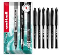uni-ball AIR Micro - 0.5mm Fine Rollerball - UBA-188-M - In Envelope Gift Packaging (Pack of 6, Black)