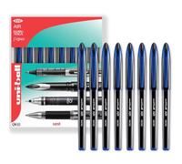 uni-ball AIR Micro - 0.5mm Fine Rollerball - UBA-188-M - In Gift Box Packaging - Blue Ink - Pack of 8