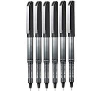 Uni Ball Black 0.5mm Nib (0.4mm Line) Eye Needle Point Rollerball Colour Pen Waterproof Lightfast Pigment Ink UB-185S (Pack Of 6)