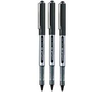 Uni Ball Black Eye Micro Rollerball Pen 0.5mm Metal Nib Tip 0.2mm Line Water Based Pigment Ink Uni Flow System Waterproof Fadeproof UB-150 (Pack Of 3)