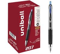 uni-ball Blue Retractable Gel Pens 36 Pack with Medium Points, 207 Signo Click Pens are Fraud Proof and the Best Office Pens, Nursing Pens, Business Pens, School Pens, and Bible Pens