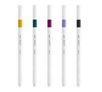 uni-ball Emott Fineliner Pens, 0.4 mm, Violet, Blue Green, Khaki Green (5-Pack)