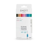 uni-ball Emott Mitsubishi Pencil - 10 Pastel Colours Pens - Write, Draw, Tracer - 0.4 mm Tip - Purple, Green, Coral, Grey, Candy Pink, Salmon, Light Pink, Beige, Light Blue, Sky