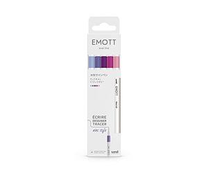 uni-ball Emott Mitsubishi Pencil - Pack of 5 Felt Tip Pens - for Writing, Drawing, Tracing with Style - Fine Tip 0.4 mm - Mauve, Lilac, Candy Pink, Hot Pink, Navy Mist
