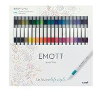 Uni-Ball Emott Uni Mitsubishi Pencil ? 40 Felt Tip Pens Emott ? For Writing, Drawing, Tracing in Style ? Fine Tip 0.4 mm ? 40 Colours