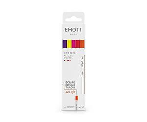 Uni-Ball Emott Uni Mitsubishi Pencil - 5 Felt Tip Pens Passion Colors - for Writing, Drawing, Drawing with Style! - Fine Tip 0.4 mm - Red, Fuchsia, Pink, Lemon, Dark Orange