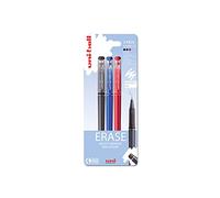 uni-ball Erasable Gel Pens, 0.7 mm, Black, Blue, Red (3-Pack)