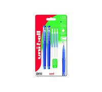 uni-ball Erasable Rollerball Gel Pens, 0.7 mm, Blue, 2 + 3 Refills