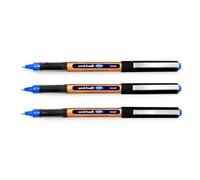 Uni-Ball UB-150-10 Eye On Point Stay Gold Broad Ballpoint Blue Pens. Premium 1.0mm Rollerball Tip for Super Smooth Handwriting. Fade and Water Resistant Liquid Uni Super Ink. Pack of 3