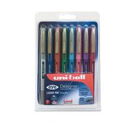 uni-ball Eye Designer UB-157D Liquid Ink Rollerball Pens - Pack of 8