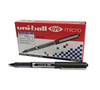 uni-ball Eye Micro Black Rollerball Pens, Premium 0.5mm Ballpoint Tip for Super Smooth Handwriting, Drawing, Art, Crafts, Colouring, School, Fade and Water Resistant Liquid Uni Super Ink, 12 Pack