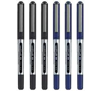 uni-ball Eye Micro Ub-150E Gel Ink Pen - 0.5 mm - Pack of 6-3 x Black, 3 x Blue