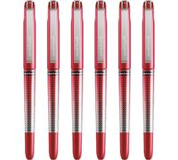 uni-ball Eye Needle UB-185S Rollerball Pen - 0.5mm Needle Point Nib - Red Ink - Pack of 6
