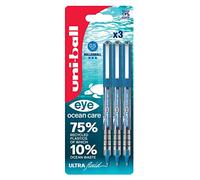 uni-ball Eye Ocean Care Rollerball Pens, 0.5 mm, Blue (3-Pack)