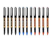 uni-ball Eye UB-150-10E Broad Liquid Ink Rollerball Pens - 1.0mm - Black, Blue, Red (12)