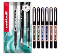 uni-ball Eye UB-150-10E Broad Liquid Ink Rollerball Pens - 1.0mm - Black, Blue, Red (6)