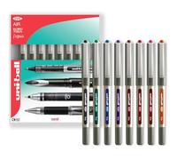 uni-ball EYE - UB-157 Rollerball Pens - 0.7mm Nib - Essential Set - Pack of 8 - In Cardboard Wallet Gift Box
