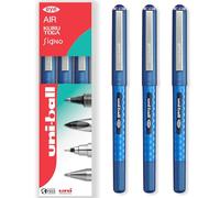uni-ball EYE - UB-157D Liquid Ink Rollerball Pens - 0.7mm Nib - In Gift Box (Pack of 3, Blue)
