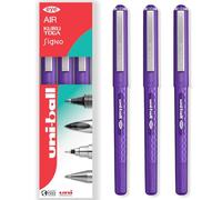 uni-ball EYE - UB-157D Liquid Ink Rollerball Pens - 0.7mm Nib - In Gift Box (Pack of 3, Violet)