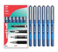 uni-ball EYE - UB-157D Liquid Ink Rollerball Pens - 0.7mm Nib - In Gift Box (Pack of 6, Blue)